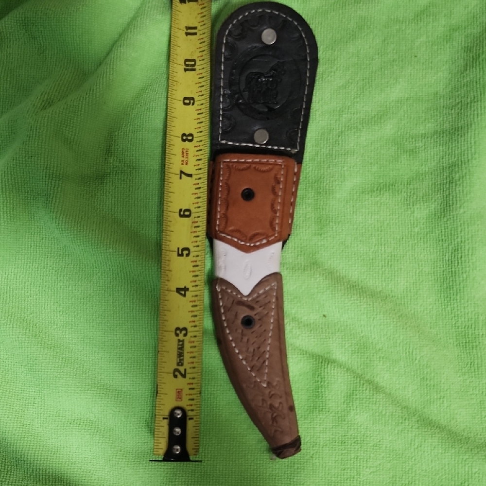 Leather Knife Sheath with Black and Brown Accents